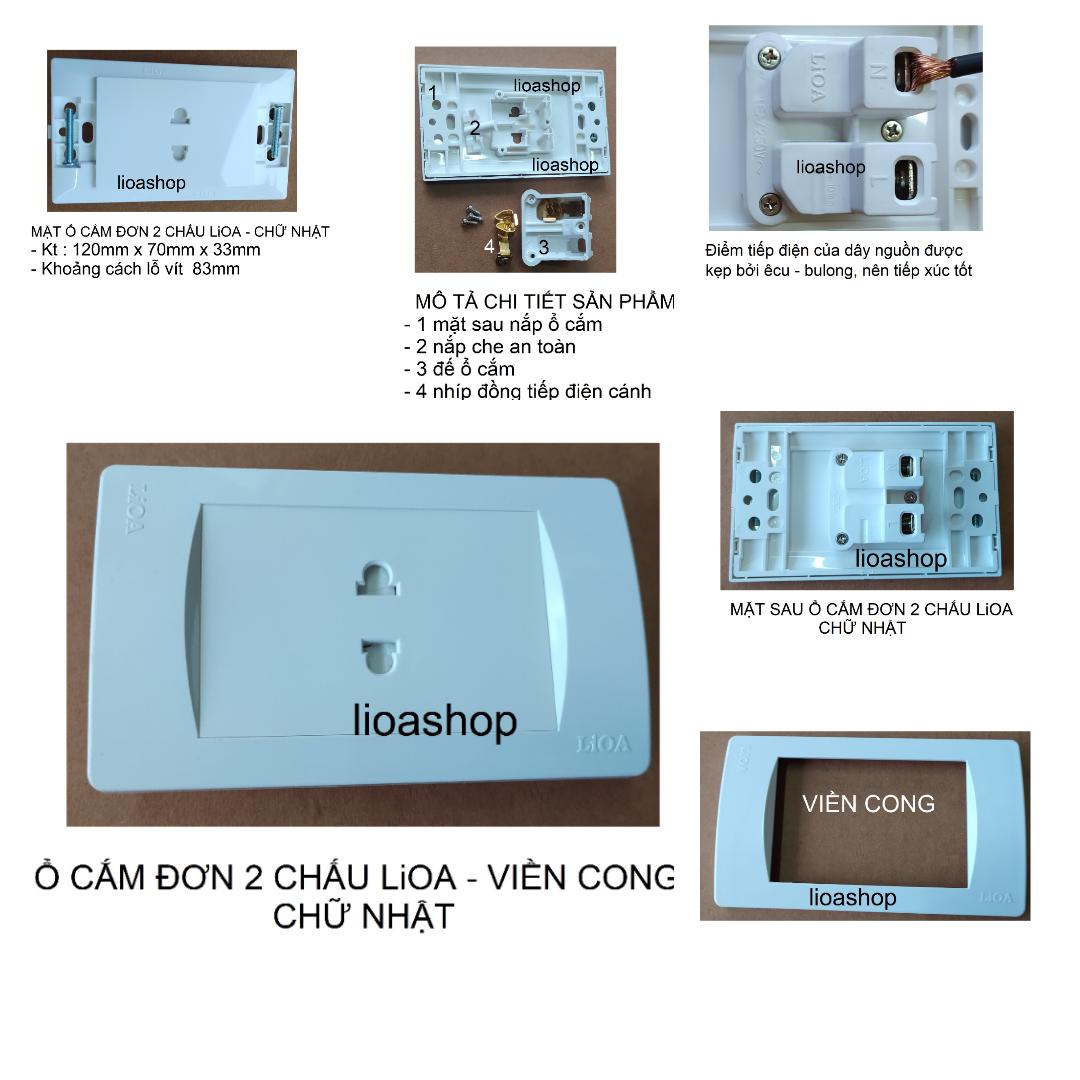Single 2-Pin Rectangular Socket Lioa