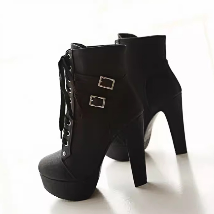 Boots Cổ Ngắn Gót Vuông 12cm PB655-4022