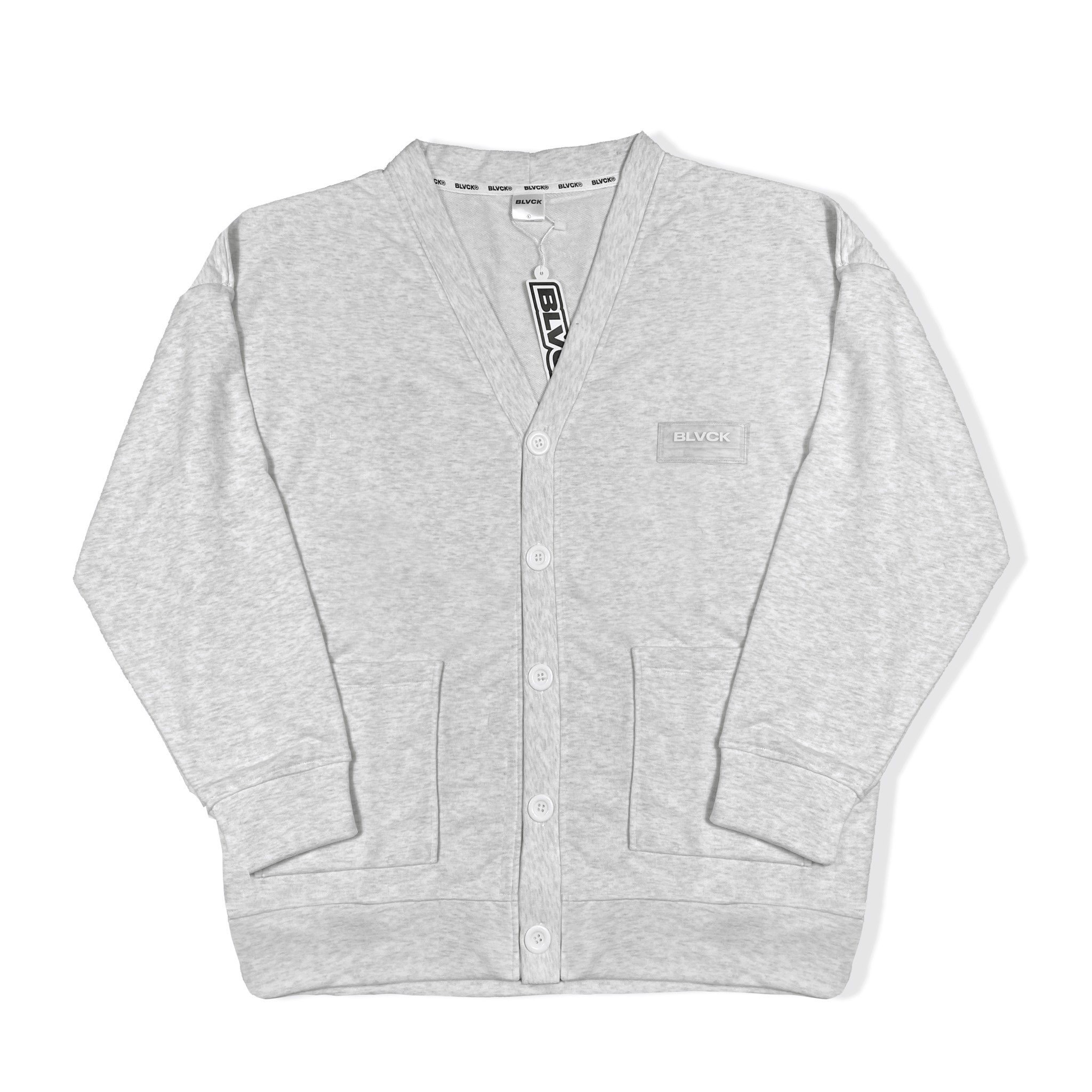 BLVCK Logo basic Cardigan - Grey