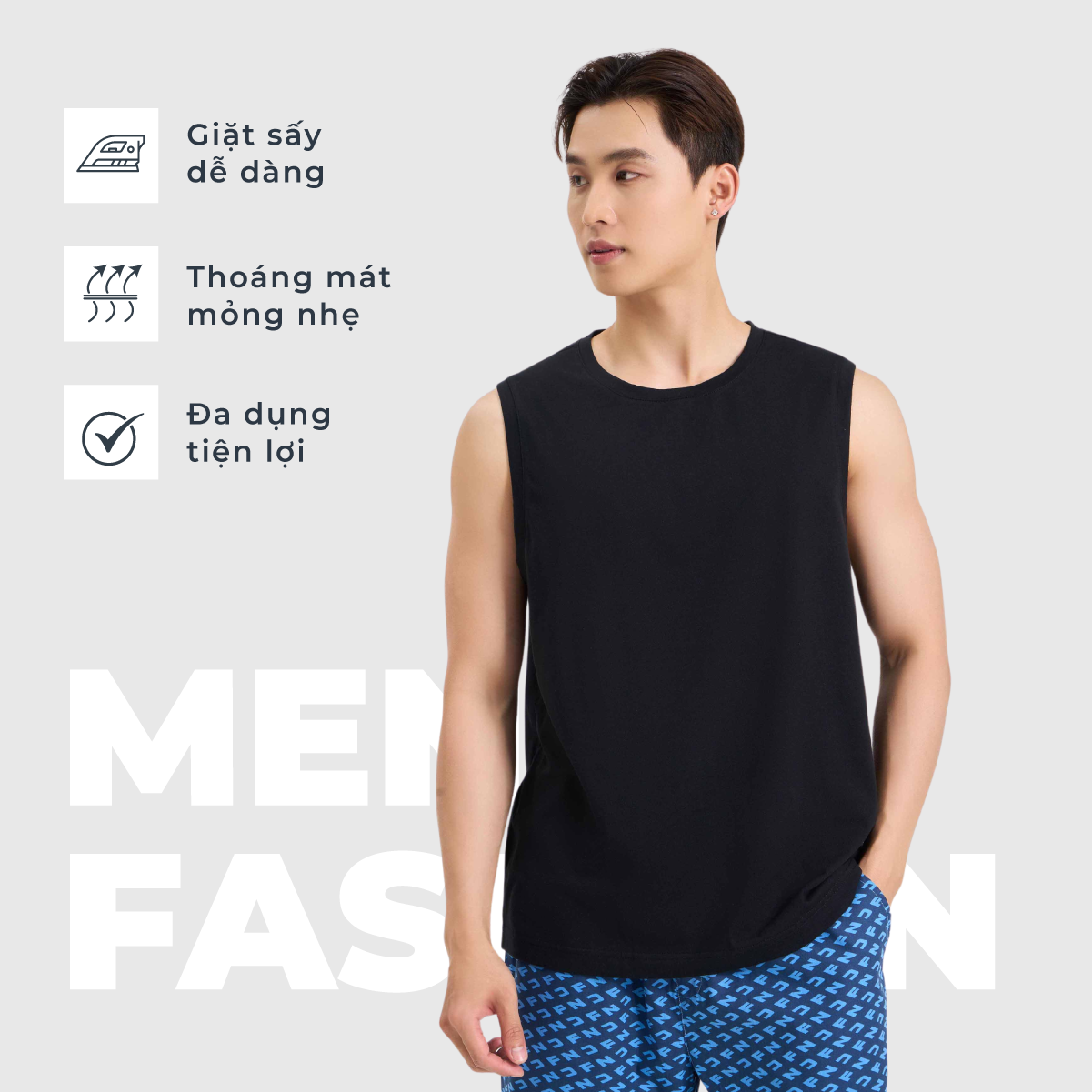 Combo 2 áo sát nách nam CANIFA mặc nhà 8LA24A002