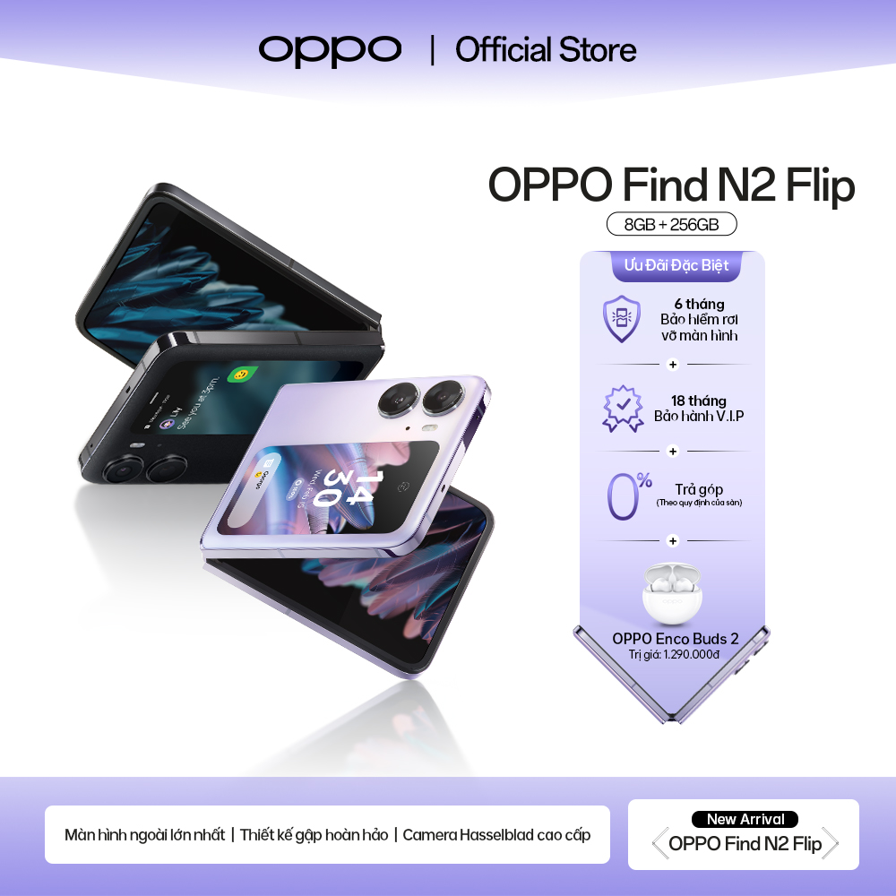 Điện thoại OPPO Find N2 Flip - Hàng chính hãng - MixASale