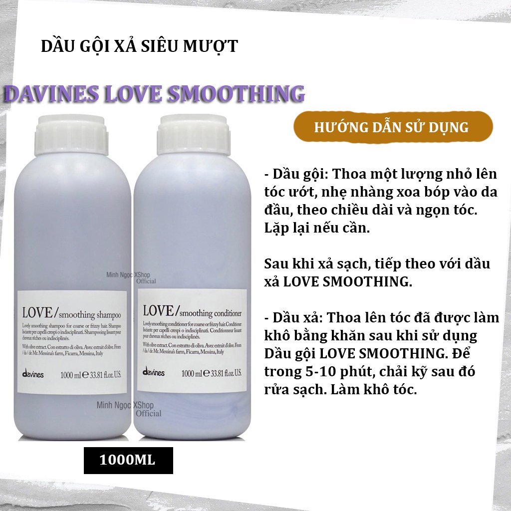 Dầu gội siêu mượt Davines Love Smoothing 1000ML