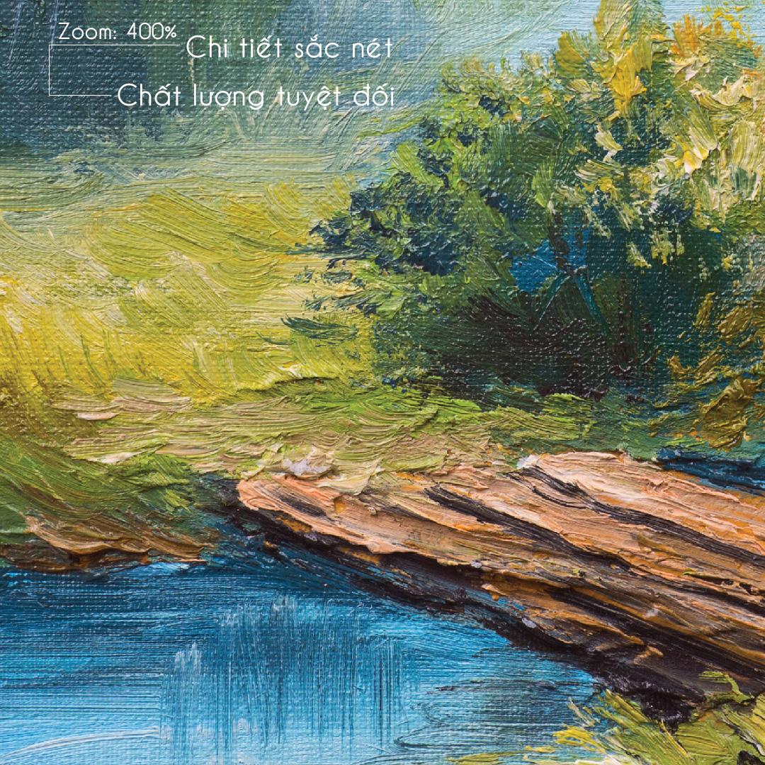 Tranh treo tường Canvas Pasimall Cây bên suối có khung