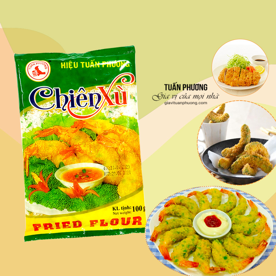 Bột Chiên Xù 3 Màu Tuấn Phương 100g ( Gói )