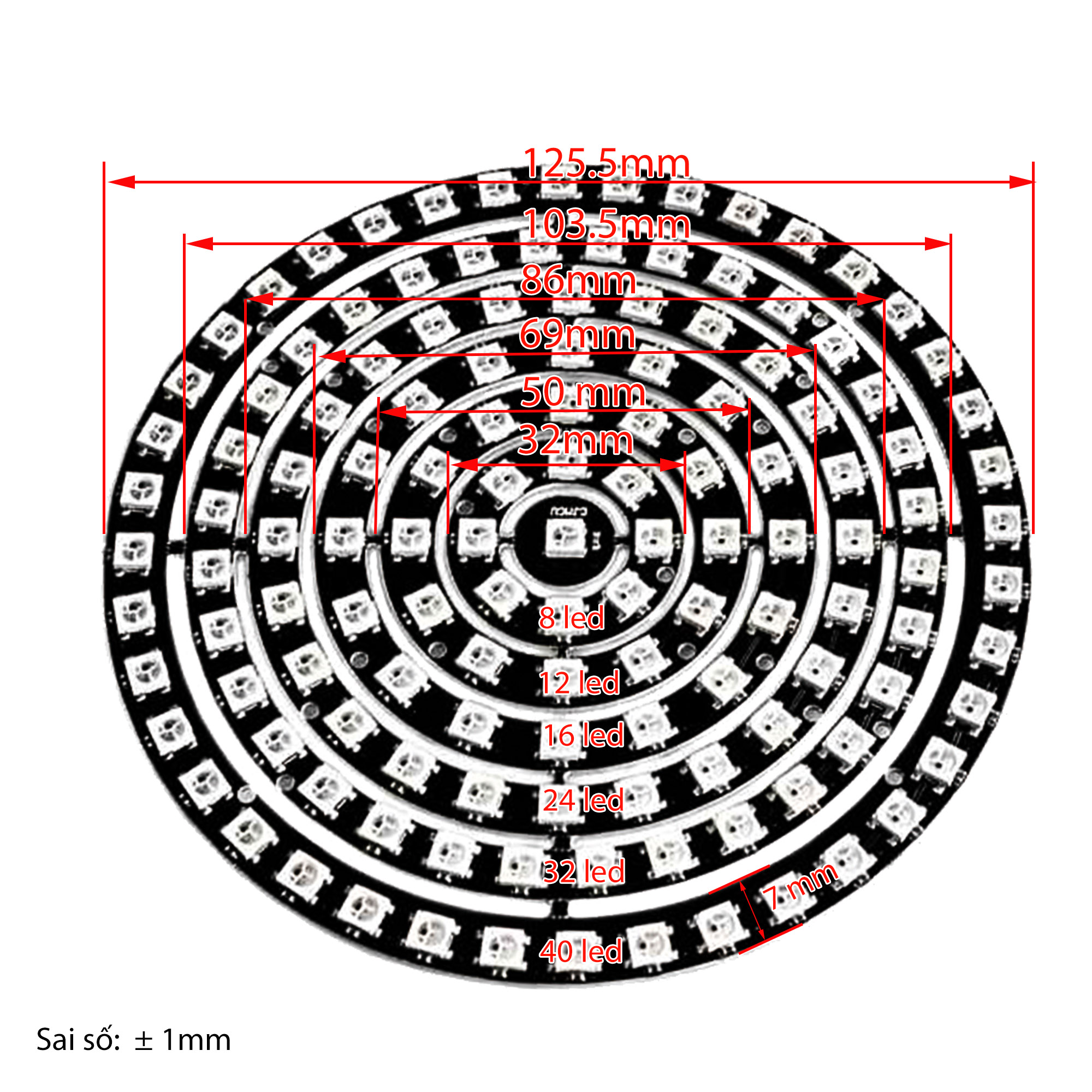 Mạch Hiển Thị NeoPixel Ring 24 RGB LED WS2812
