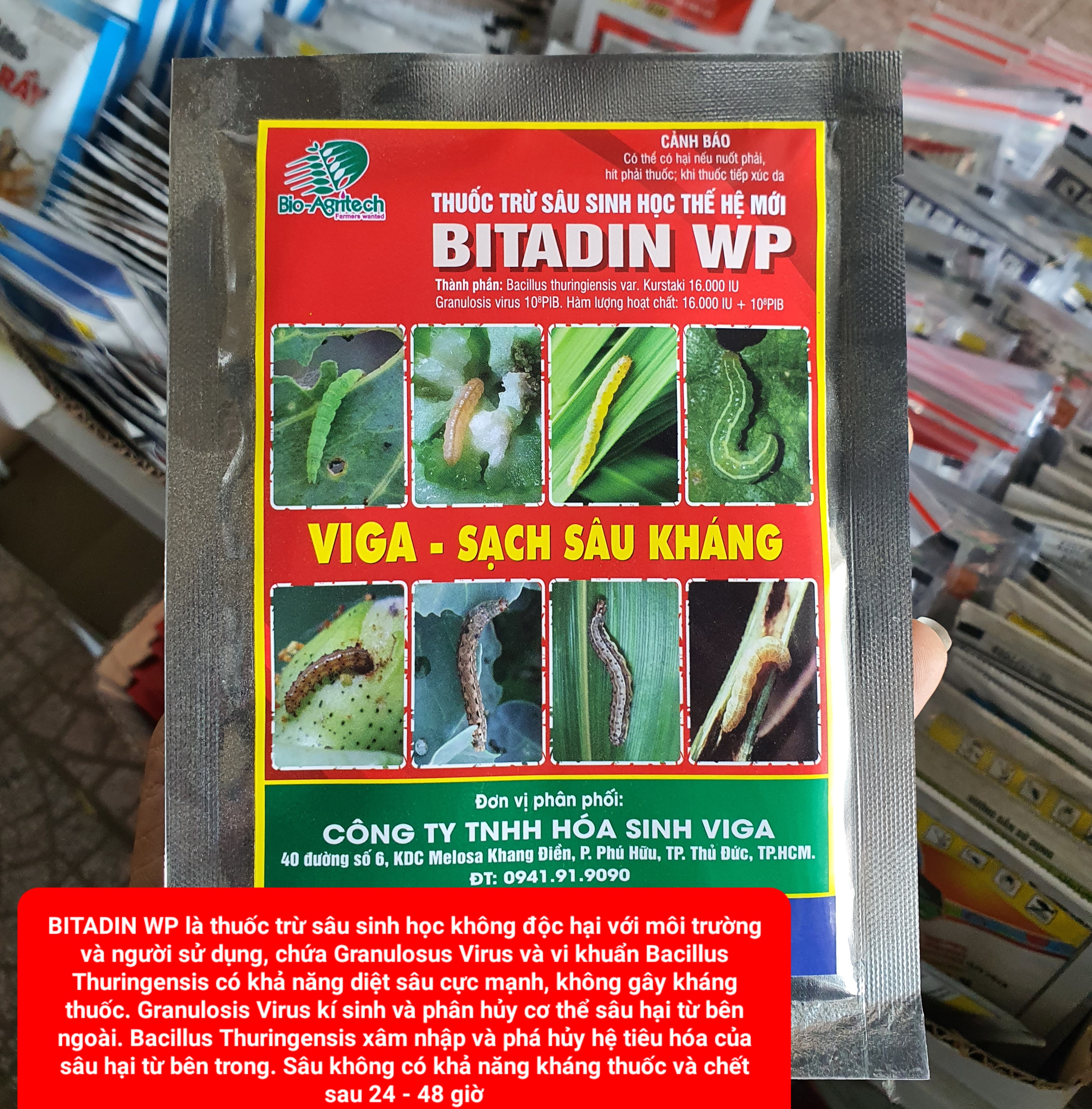 💎 thuốc trừ sâu sinh học bitadin wp 💖 sâu xanh, sâu tơ, sâu xanh, bọ trĩ , sâu đục thân.