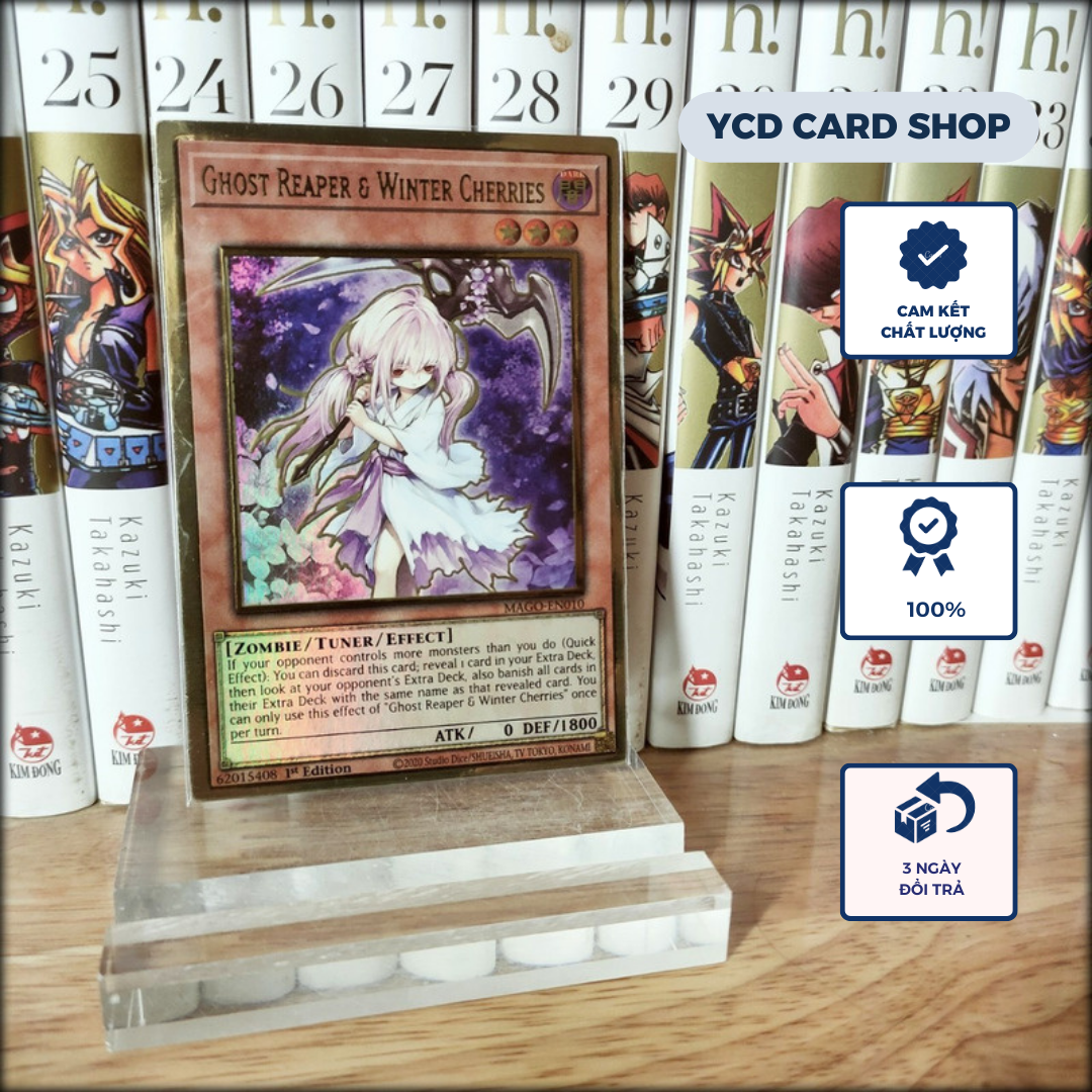 Thẻ bài Yugioh chính hãng Ghost Reaper & Winter Cherries – Super Rare