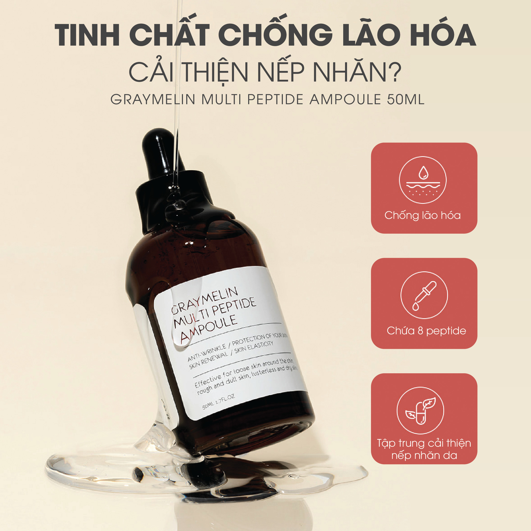 Tinh Chất Chống Lão Hóa Graymelin Multi Peptide Ampoule 50ml