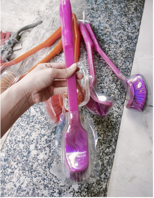 Plastic handle toilet scrubber