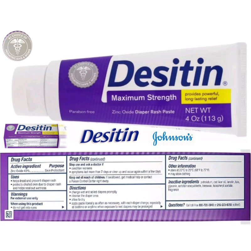 [Hàng Mỹ] Kem Chống Hăm Desitin Maximum Strength 113 gram (Màu Tím)