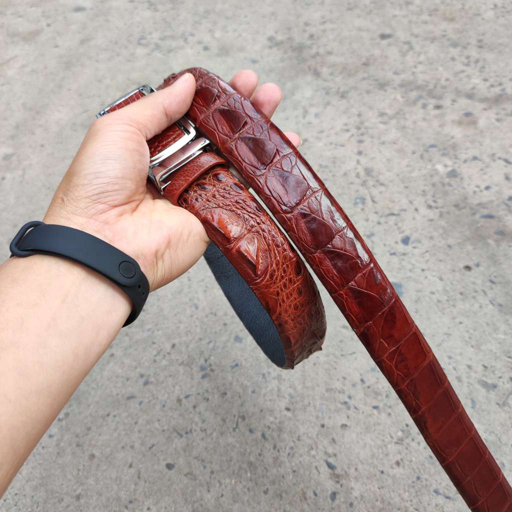 [FREE SHIP] Thắt lưng da cá sấu liền nguyên con. [BẢN RỘNG 3.5cm CÓ GAI RẤT ĐẸP]