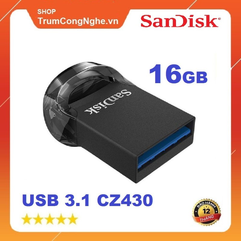 Bảng giá USB 3.1 Sandisk cz430 16gb ultra fit flash drive tốc độ upto 130mb/s - tốc độ cao, cam kết hàng đúng mô tả, chất lượng đảm bảo an toàn đến sức khỏe người sử dụng, đa dạng mẫu mã Phong Vũ