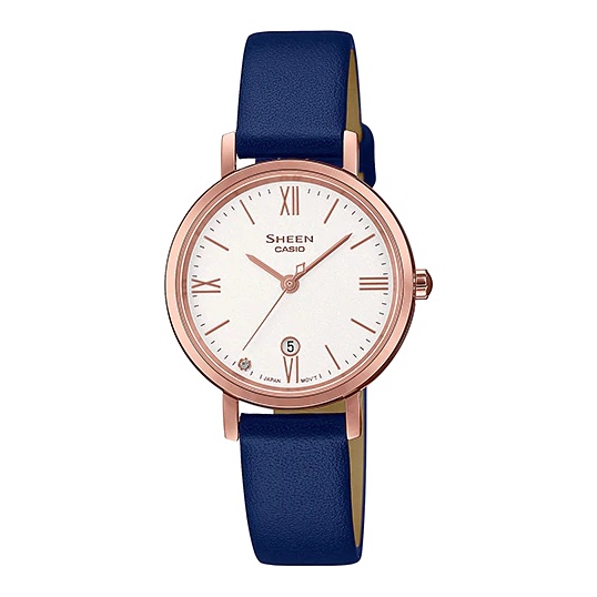 Đồng Hồ Casio Sheen Nữ Dây Da SHE-4540CGL-7AUDF