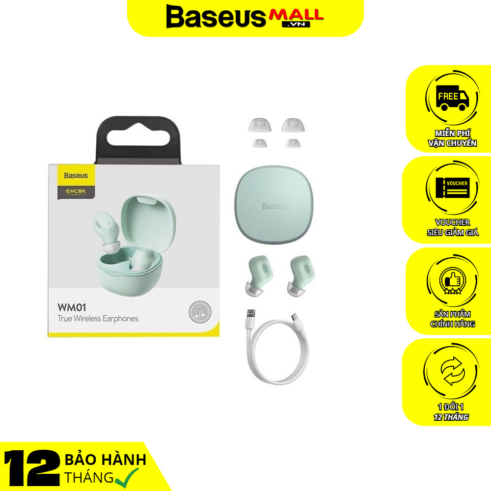 Tai Nghe Bluetooth 5.0 Baseus WM01/WM01 Plus TWS Chống Ồn