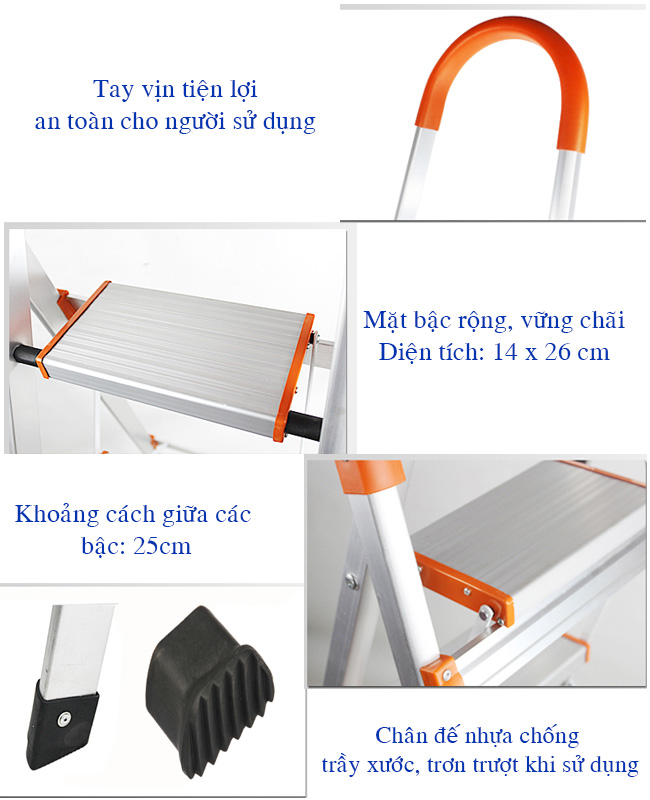 THANG GHẾ INOX 7 BẬC