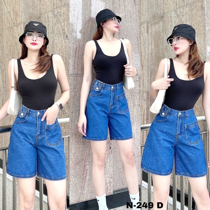 Quần jean ngố rộng túi trước ms 249