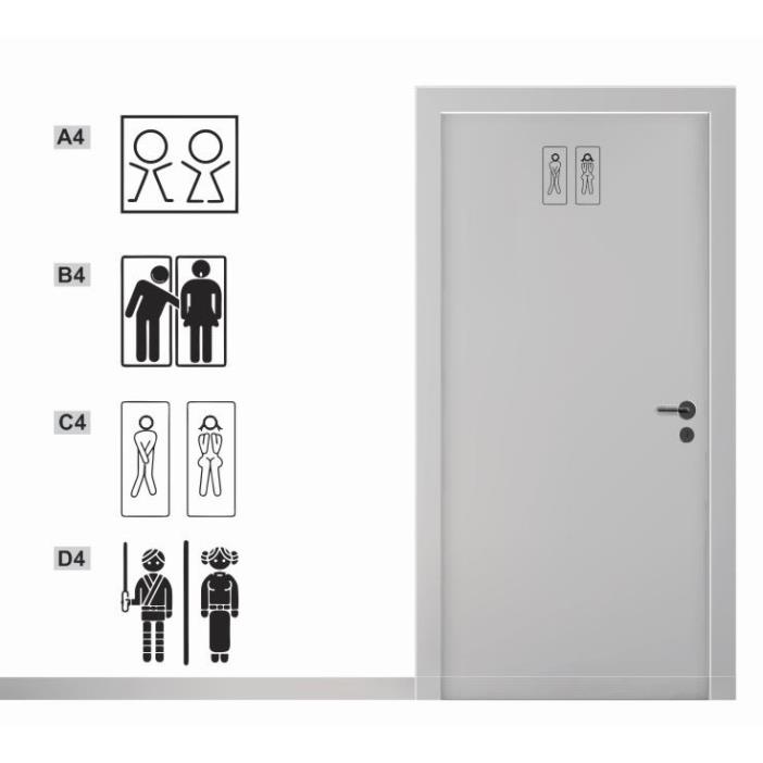[16 MẪU] STICKER TRANG TRÍ CỬA WC SIÊU ĐỘC ĐÁO
