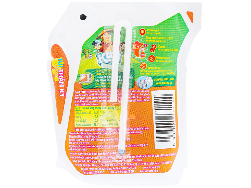 Thùng 24 Bịch Sữa Chua Tiệt Trùng Kun 110ml/Bịch