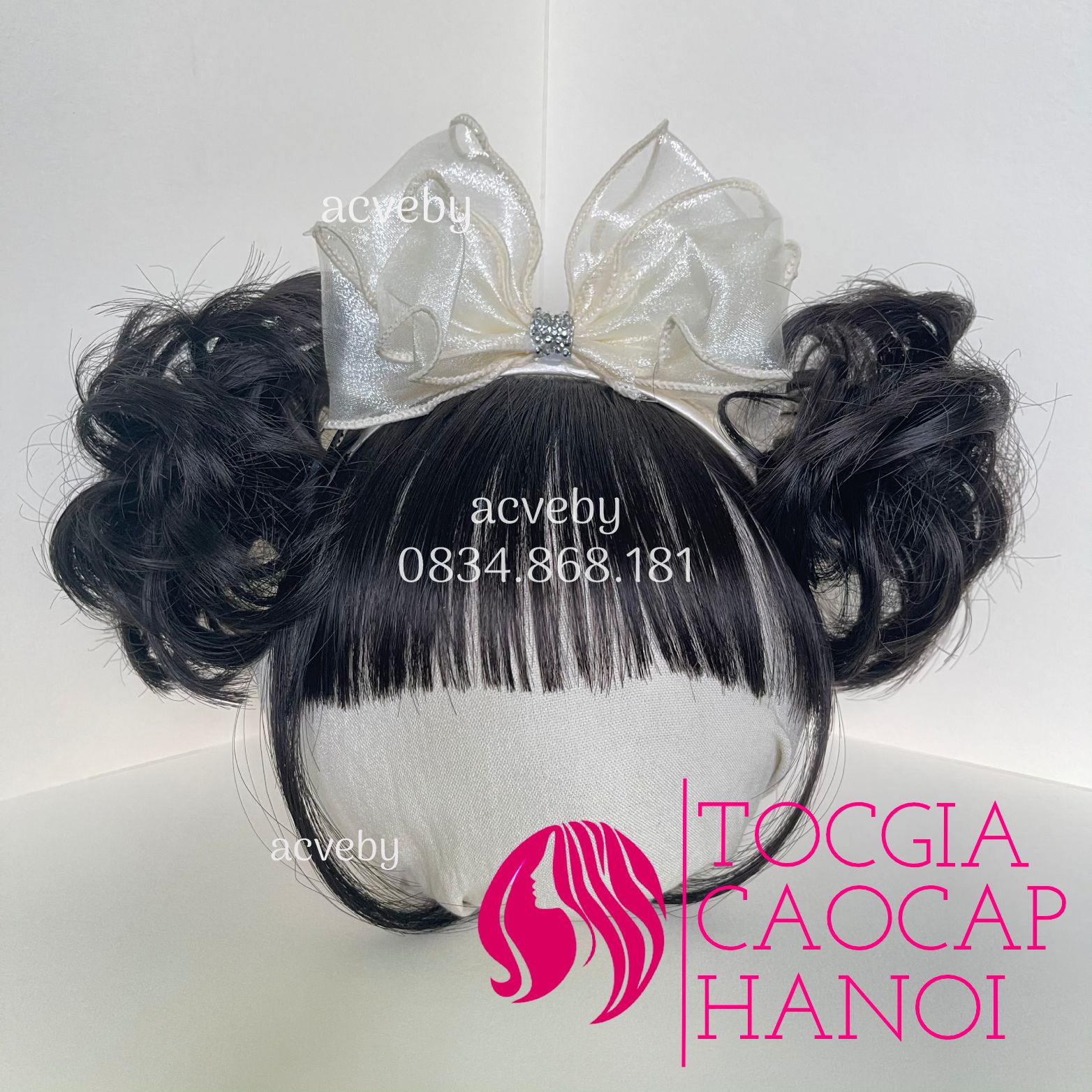 Cài tóc giả nơ cho bé Handmade 100%