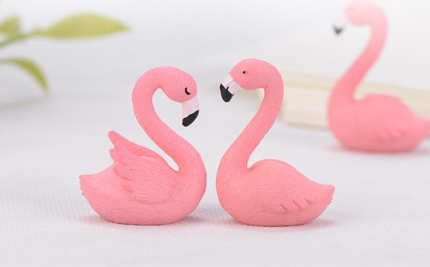 [HCM]Phụ kiện tiểu Cảnh Cặp hồng hạc trang trí tiểu cảnh terrarium chậu cây cảnh sen đá xương rồng bánh kem