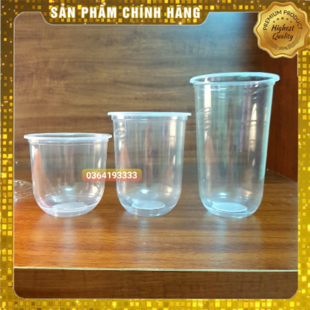 Ly nhựa dùng 1 lần đáy tròn chữ U 360ml 50 cái không nắp