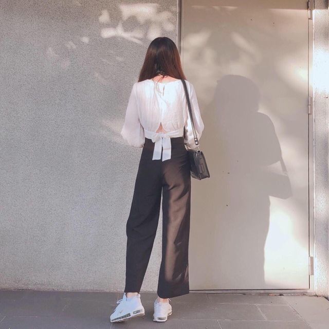 [Ảnh thật] Áo crop cột nơ lưng tay lỡ (10 màu)