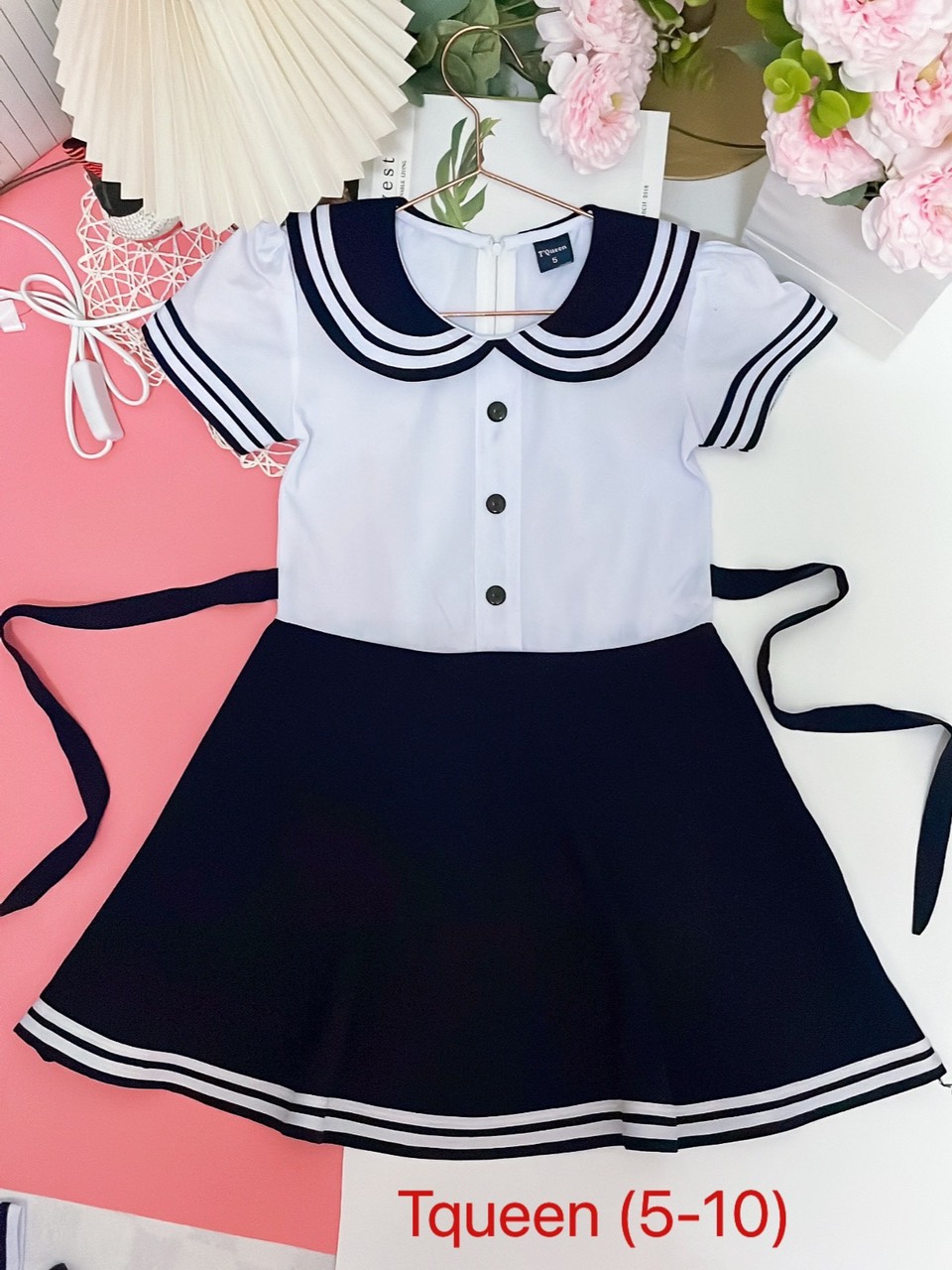 Đầm học sinh - Vải kate lụa - Danangsale