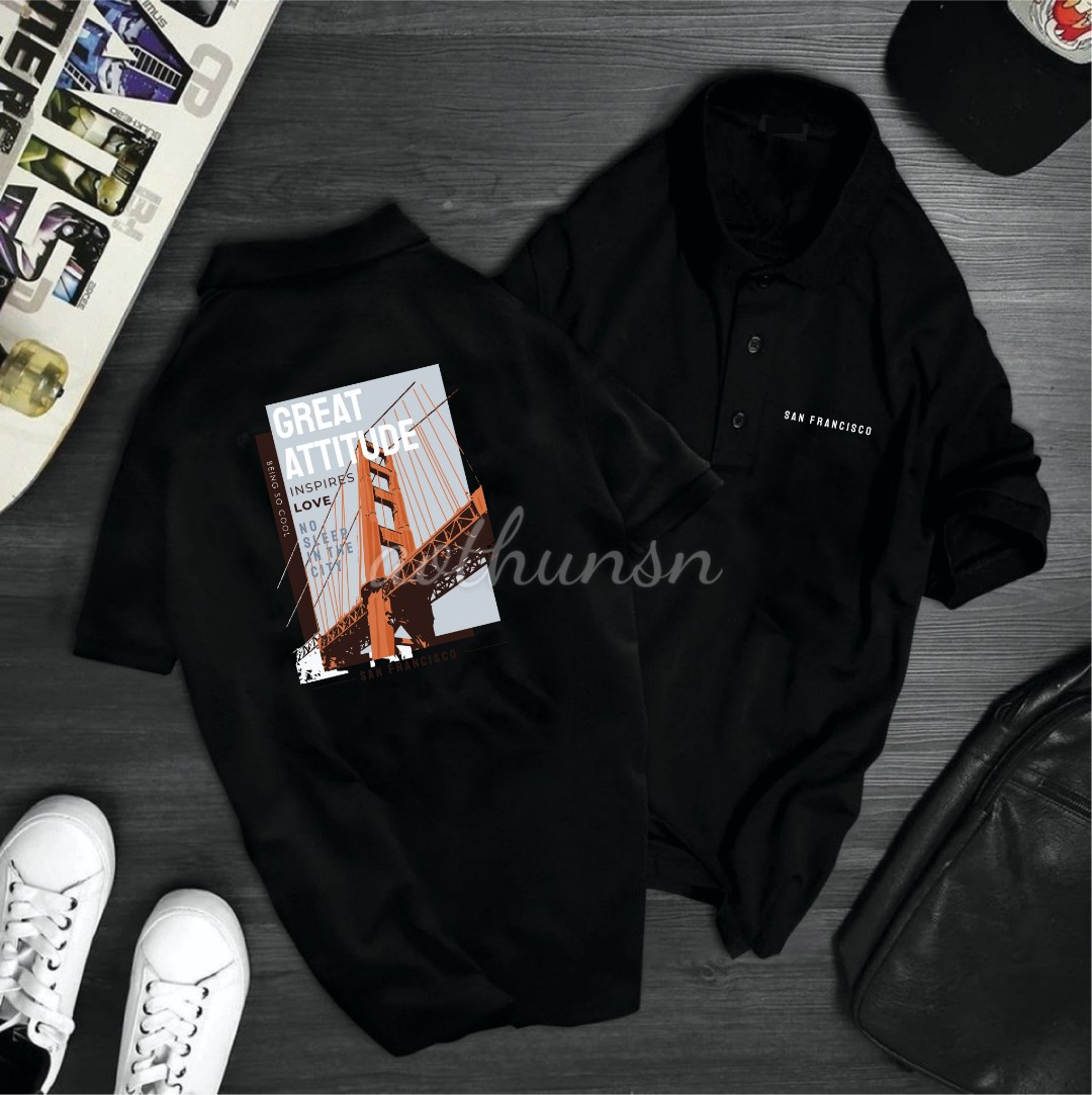 Áo thun cổ trụ cổ bâu polo san fran