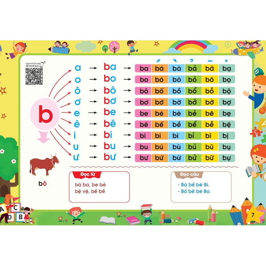 Sách - Tập Đánh Vần Tiếng Việt - Theo sơ đồ tư duy (Phiên bản Đặc biệt 4.0 Quét mã QR nghe Đọc và Kể chuyện)