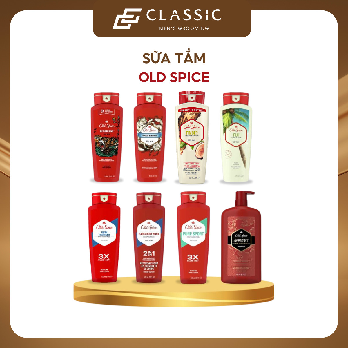 Sữa Tắm Old Spice Nhiều Mùi Hương 473ml