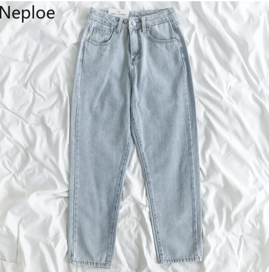 [HCM]QUẦN BAGGY NỮ LƯNG CAO 2021 BAGGY XANH NHẠT TRƠN LỬNG QUẦN BAGGY 9 TẤC + ÁO THUN (MUA RIÊNG)