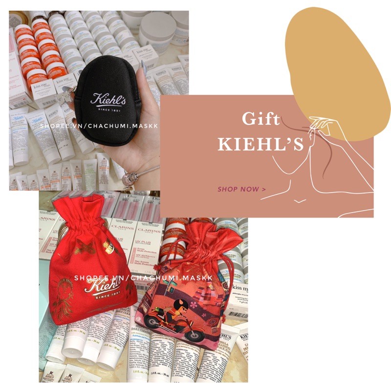[TPHCM] [KIEHLS] Gift Hãng - Túi Móc Khoá Và Túi Dây Rút