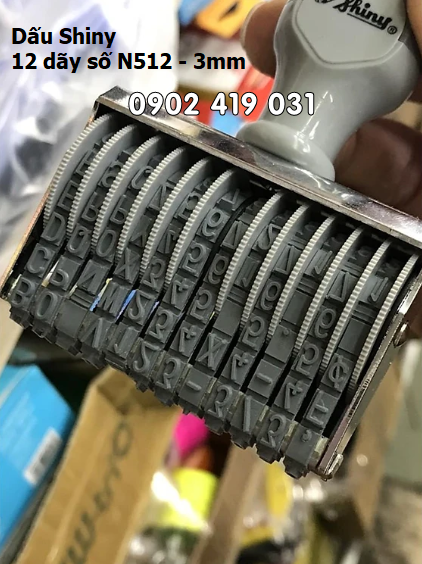Dấu 12 số 3mm xoay tay - Shiny N512 ( 12 Digit Numbers )