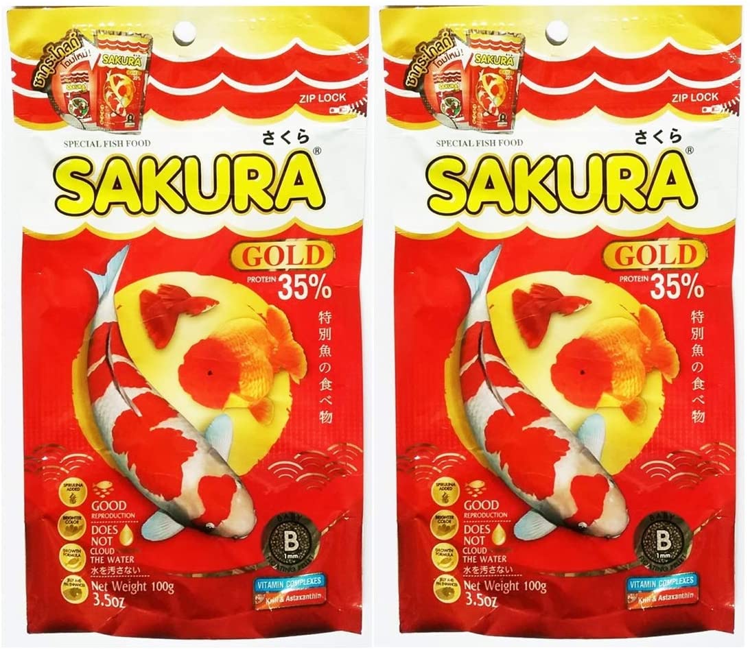 Thức ăn cá dạng hạt nhỏ sakura gold 35% 50g