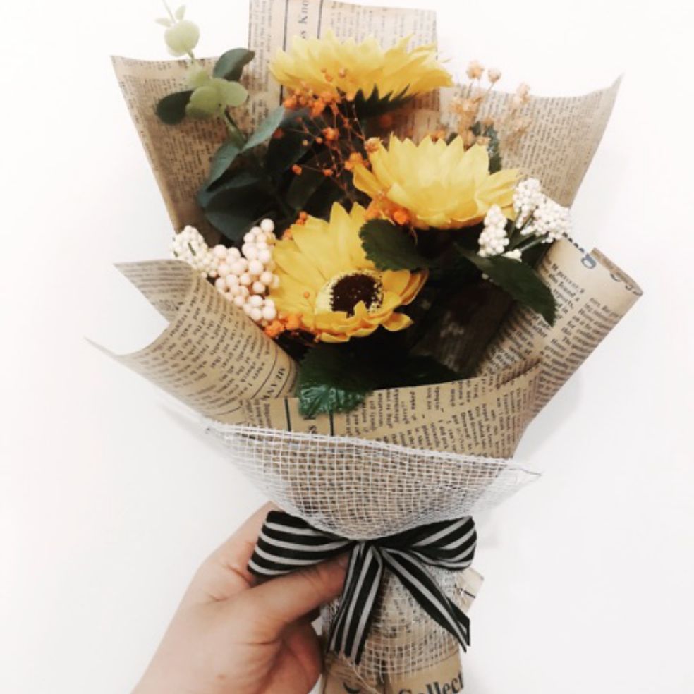 Bó hoa hướng dương sáp thơm 3 bông