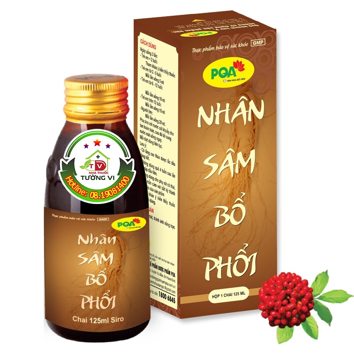 Siro PQA Nhân Sâm Bổ Phổi - Giảm ho, long đờm, hỗ trợ thông thoáng đường thở