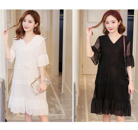 Đầm Bầu Ren Tiểu Thư Sang Chảnh