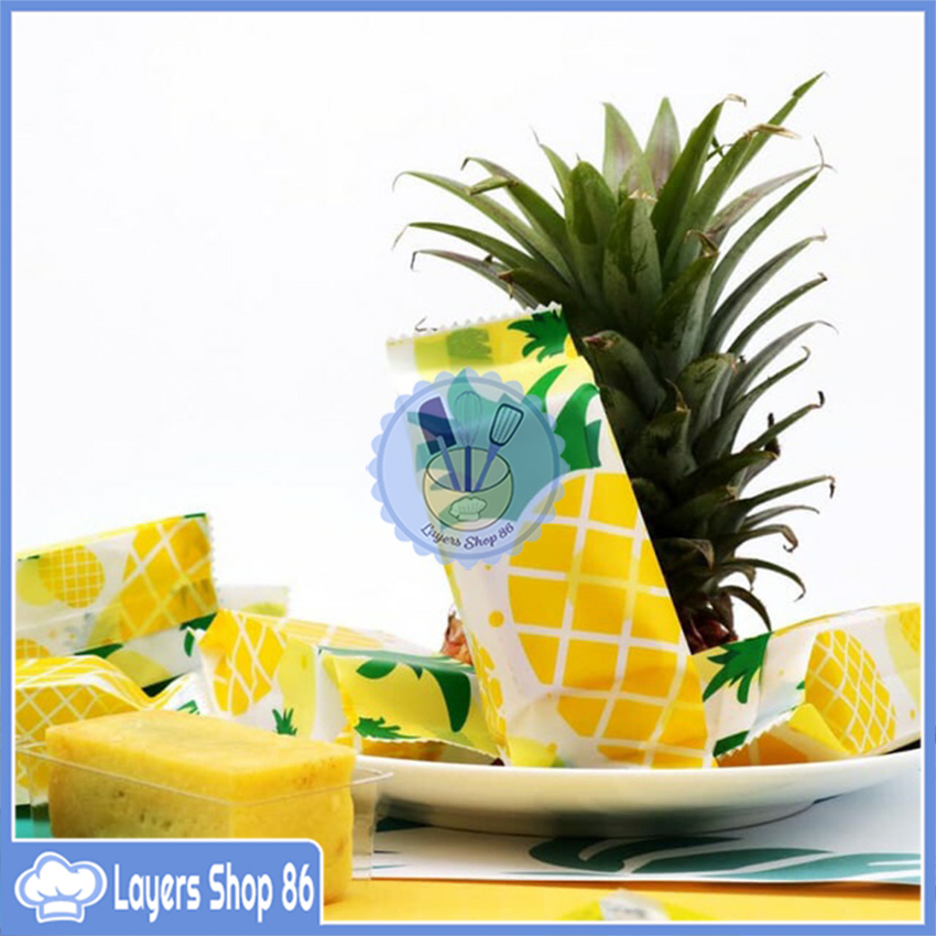 100 Khay túi đựng bánh dứa có quà tặng kèm khi mua hàng tại shop nhé, bánh quy, Khay túi đựng bánh hàng siêu đẹp 2021, Khay Túi đựng bánh dứa 100 chiếc, Túi đựng bánh dứa mẫu trái dứa vàng