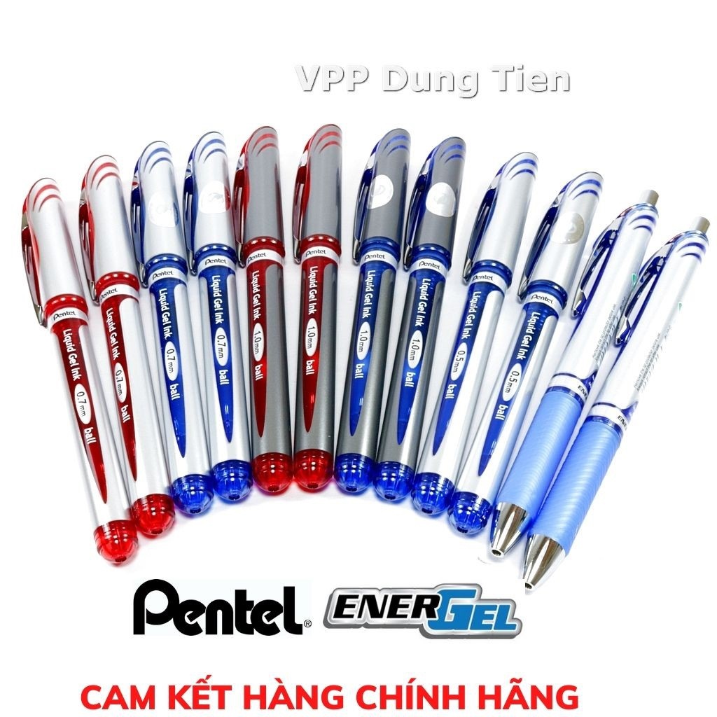 ♧☈ Bút mực gel Pentel energel nét 0.5 0.7 1.0mm màu mực Xanh/ Đỏ/ Đen. Ruột thay thế cho bút- Chính Hãng