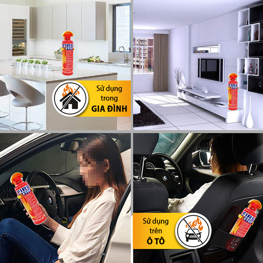 Bình Cứu Hỏa Dập Cháy Mini 500ml Tiện Dụng