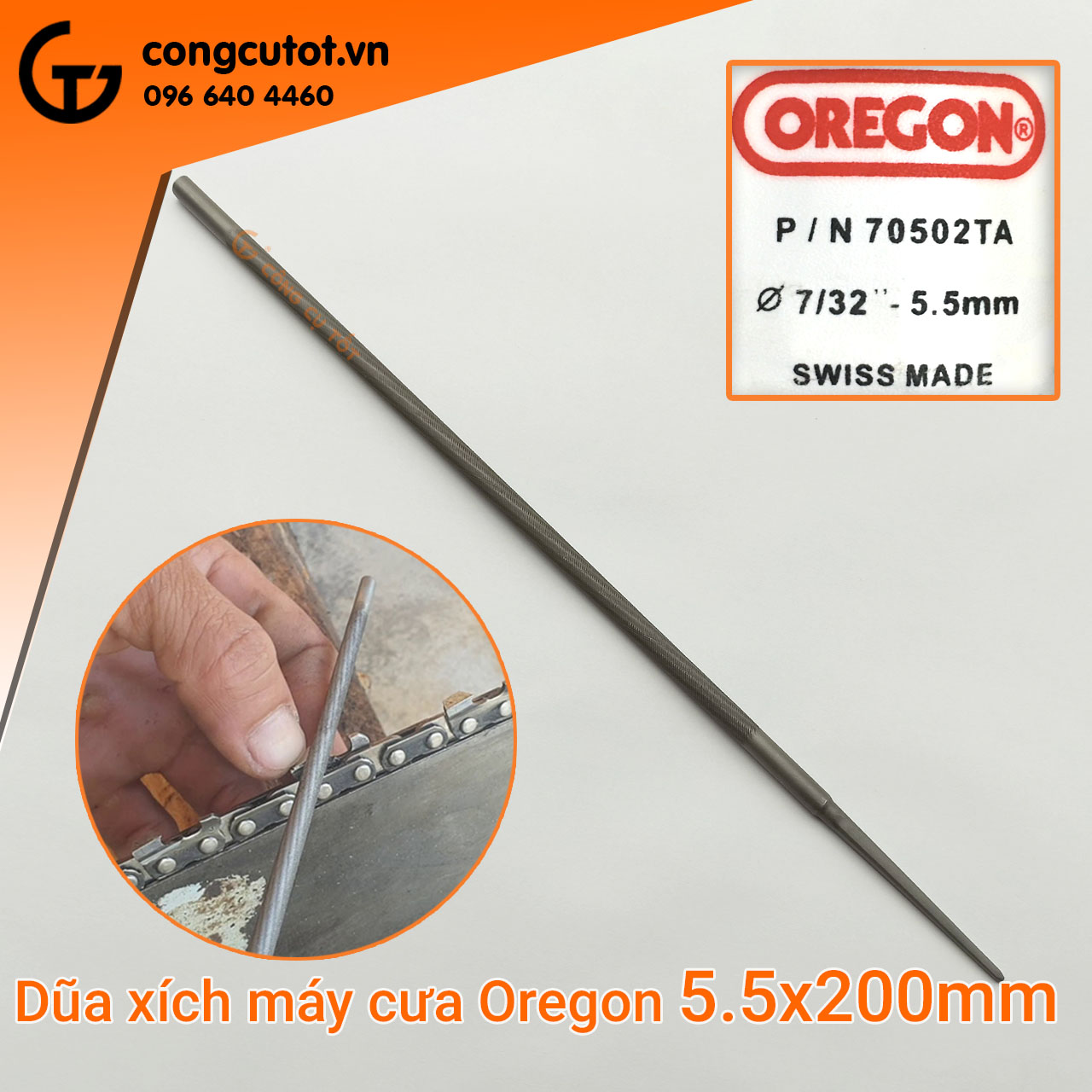 Dũa xích máy cưa Oregon Thụy Sĩ 200mm
