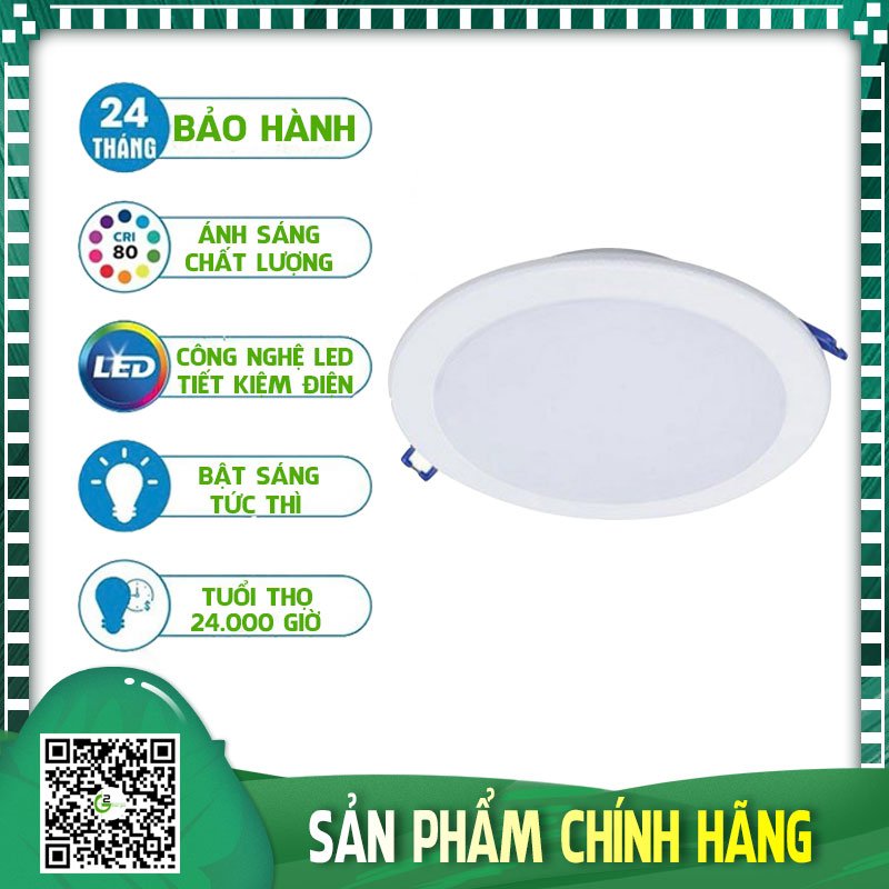 [HCM]Bộ đèn âm trần Philips LED DN027B G2 7W  D90 Tròn (Trắng/Vàng/Trung tính)