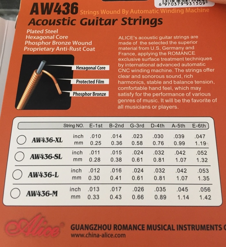 Dây đàn Guitar Acoustic Alice AW436 | Size 11 & 12