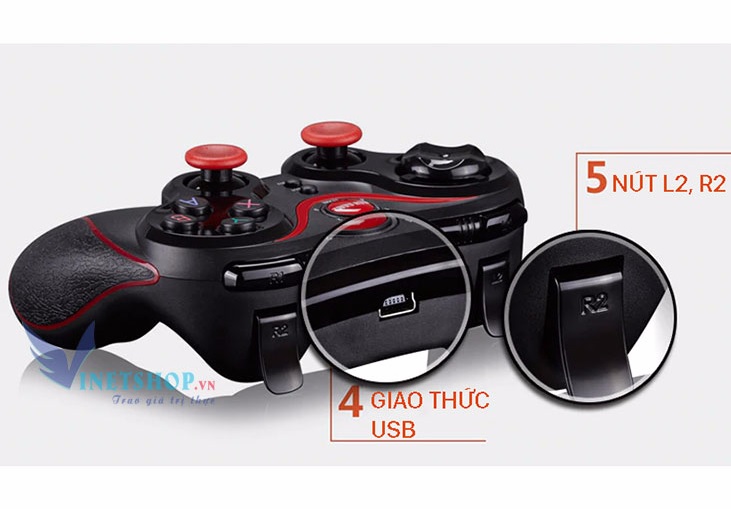 Tay Cầm Chơi Game Bluetooth Terios X3 / X7 Loại 1  (Có Giá Đỡ ĐT+HÀNG CÓ SẴN)