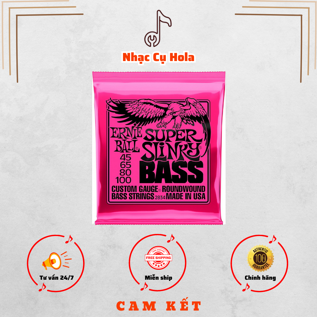 Ernie Ball super slinky 4 string bass guitar strings