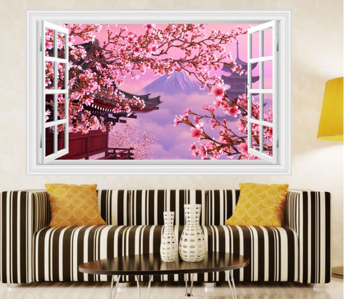 [HCM]Decal trang trí Cửa sổ Cung đình hoa anh đào