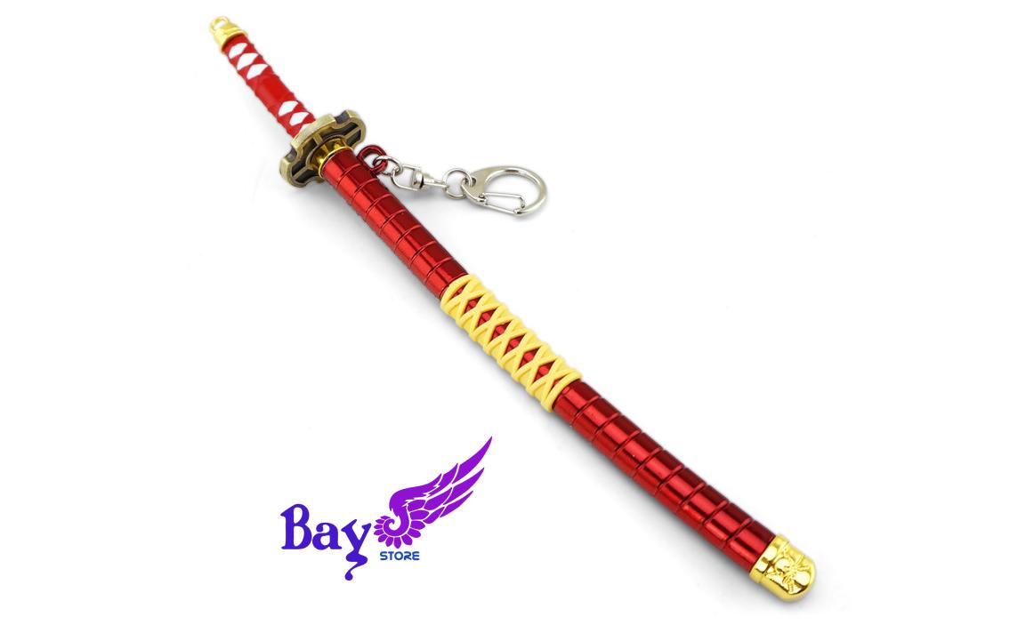 Móc khóa kiếm Zoro đỏ Kitetsu 22 cm-✅ tặng đế