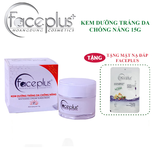 Kem dưỡng trắng da chống nắng Faceplus+ 15g tặng mặt nạ trái cây Hàn Quốc