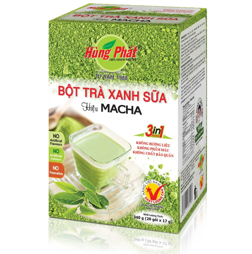 [THỨC UỐNG DINH DƯỠNG] Bột Trà Xanh Sữa Hiệu Macha - Trà Hùng Phát