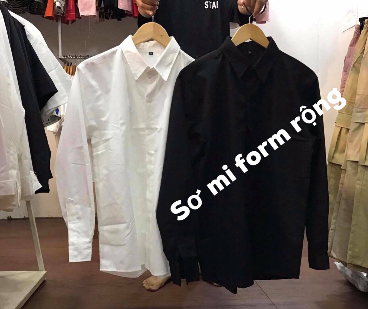 [HCM]ÁO sơ mi trắng nam nữ form rộng
